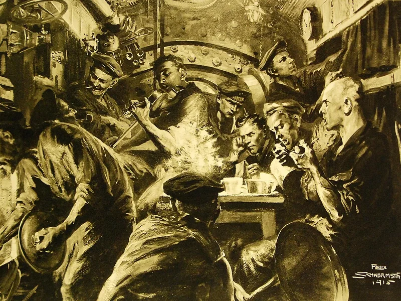 1870-Felix Schwormstädt - Festeggiamenti natalizi dell'equipaggio di un U - Boot